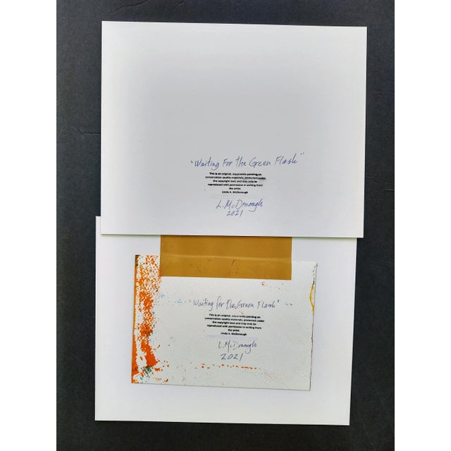 "Waiting for the Green Flash" Contemporary Original Abstract Seascape Acrylic Painting For Sale - Image 10 of 10