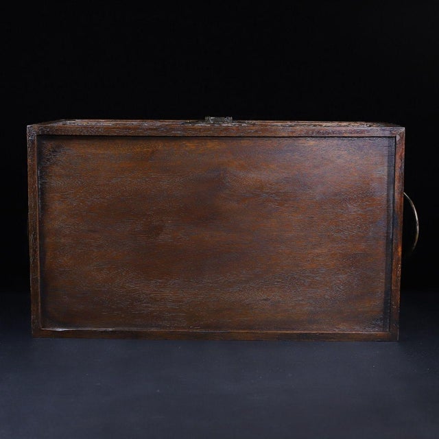 Pair of Huali Rosewood Nesting Boxes Carved With Bat & Peach Motif For Sale - Image 10 of 10