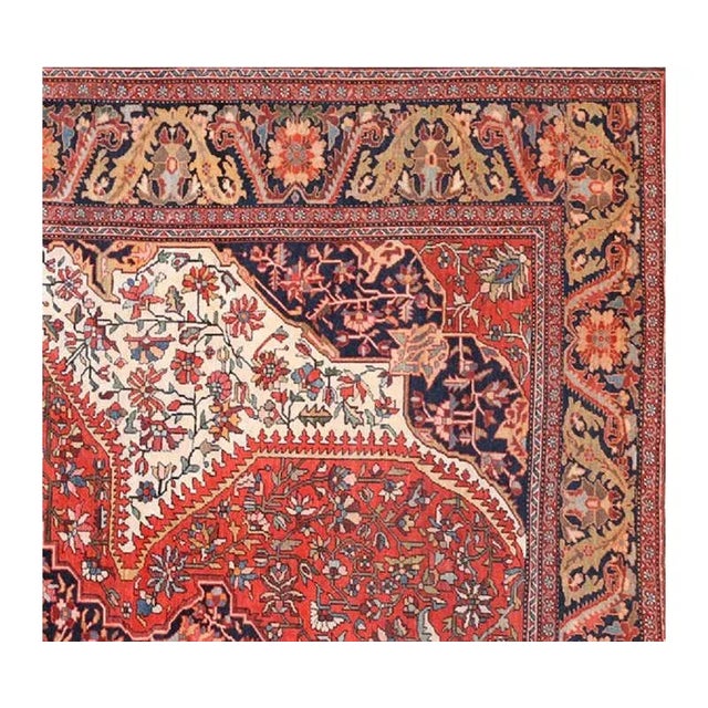 Antique Persian Farahan Area Rug 9’0″ X 12’0″ For Sale - Image 4 of 7