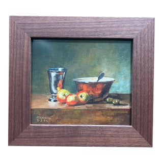 2025 After Chardin Gouache Still Life Painting in Custom Italian Frame For Sale