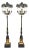 Late 19th Century French Empire Tall Bronze & Marble Lighted Candelabra Torchiere Floor Lamps - a Pair For Sale