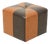 Vintage Square Pouf in Brown Patchwork, 1960s For Sale