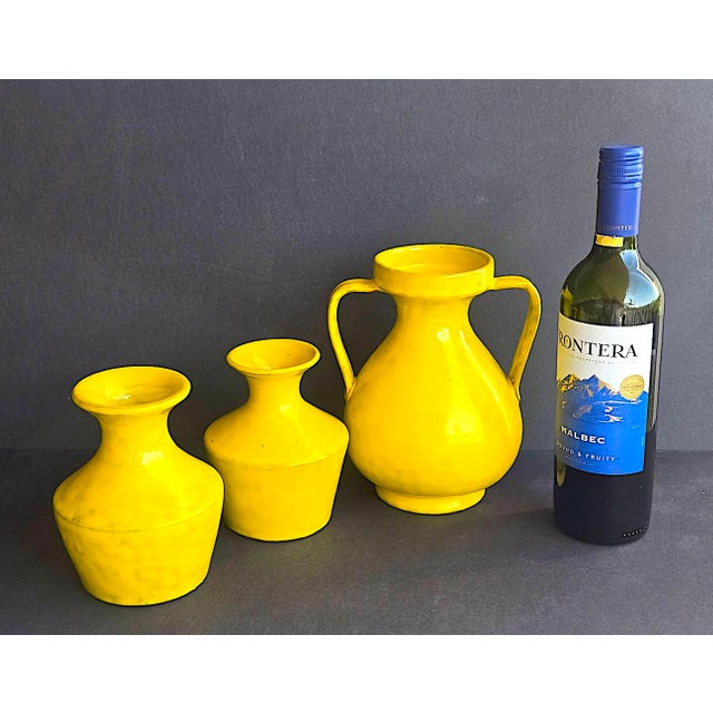 1960s Aldo Londi for Bitossi/Rosenthal Netter Ceramic Vases, 3 Piece Set For Sale - Image 12 of 17