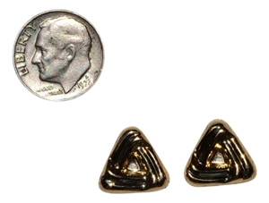 1980s The Carencro: Yellow Gold Triangular Earring Jackets, 2 Pieces