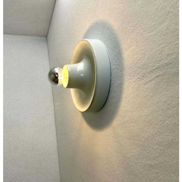 1970s Mid-Century Modern Italian White Flush Mount from Tronconi, 1970s For Sale - Image 5 of 13
