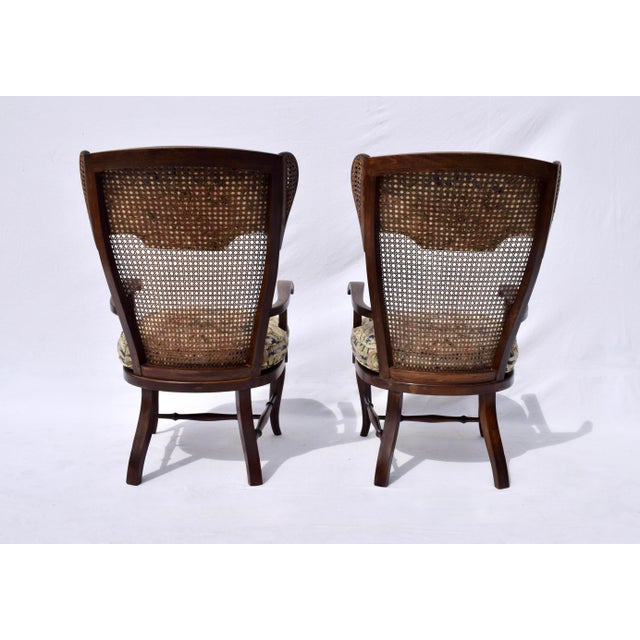 Gio Ponti Inspired Caned Wing Chairs For Sale - Image 10 of 12