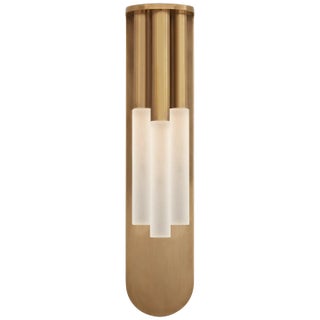 Kelly Wearstler for Visual Comfort Signature Rousseau Medium Multi-Drop Sconce in Antique-Burnished Brass with Etched Crystal For Sale