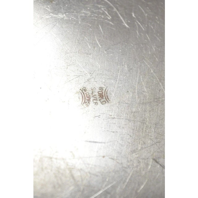 Vintage World Silver on Copper Lidded Vegetable Serving Platter With Handles For Sale - Image 9 of 11