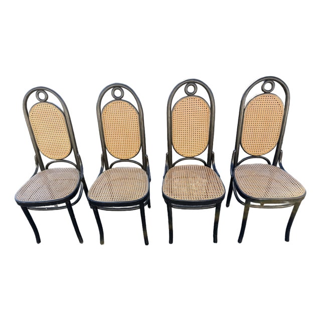 Vintage Thonet Style Dining Chairs (4) For Sale