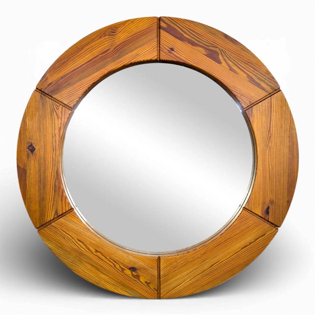 Swedish Pine Mirror from Glasmäster Markaryd For Sale