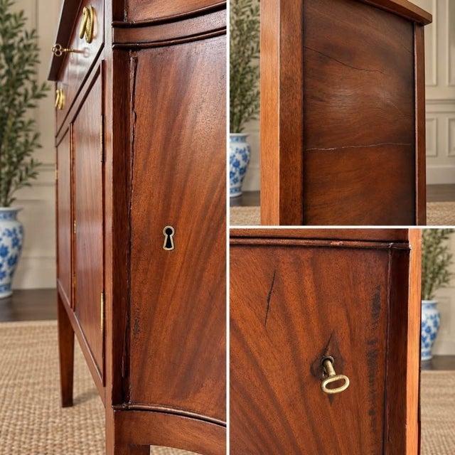 Antique Flame Mahogany Federal Sheraton Breakfront Sideboard | Buffet | Credenza For Sale - Image 10 of 10