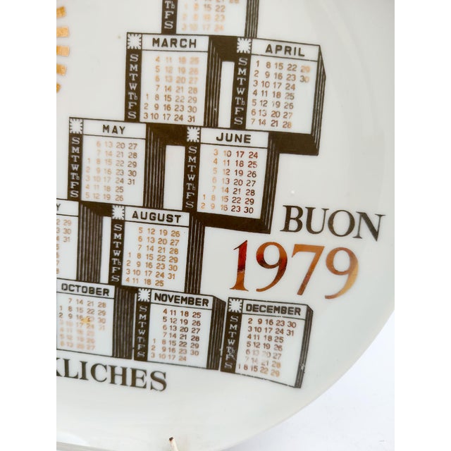 Piero Fornasetti Ceramic Calendar Plate by Piero Fornasetti, 1979 For Sale - Image 4 of 7