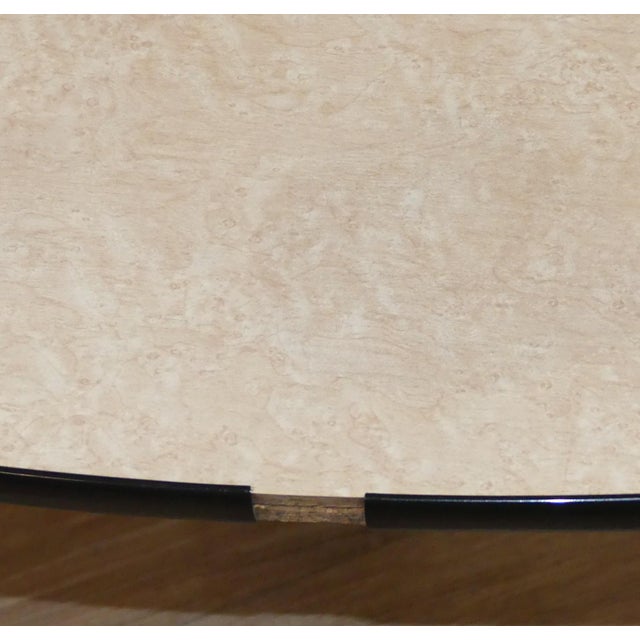 Kidney-Shaped Cocktail Table with Pink Formica Top and Brass Details, 1950s For Sale - Image 9 of 11