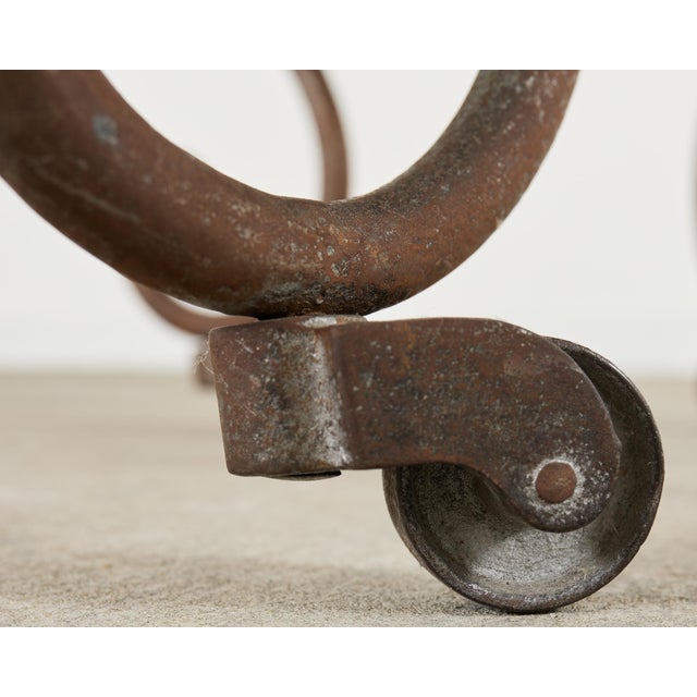 Country English Iron Marble Bronze Drink Table Trivet For Sale - Image 16 of 18