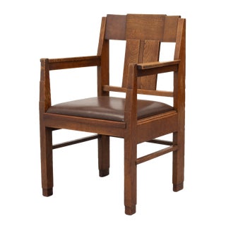 Art Deco Dutch Chair in Oak, 1920s For Sale