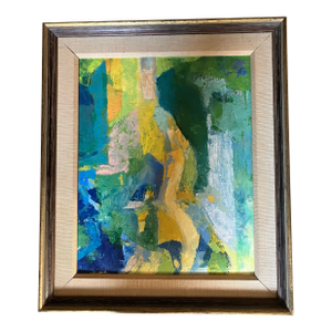 1970’s Original Abstract Painting Mid Century Modern Frame
