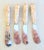 Mid-Century Mother of Pearl Paneled Pate Spreaders, -A set of 4. Stainless steel blades, rounded and designed to move soft...