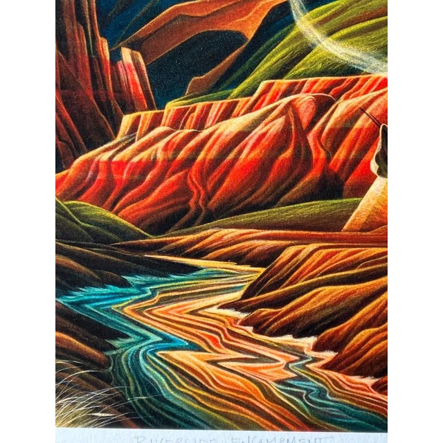 Blue William Haskell "Riverside Encampment" Giclee on Paper Limited Edition Signed / Numbered For Sale - Image 8 of 12