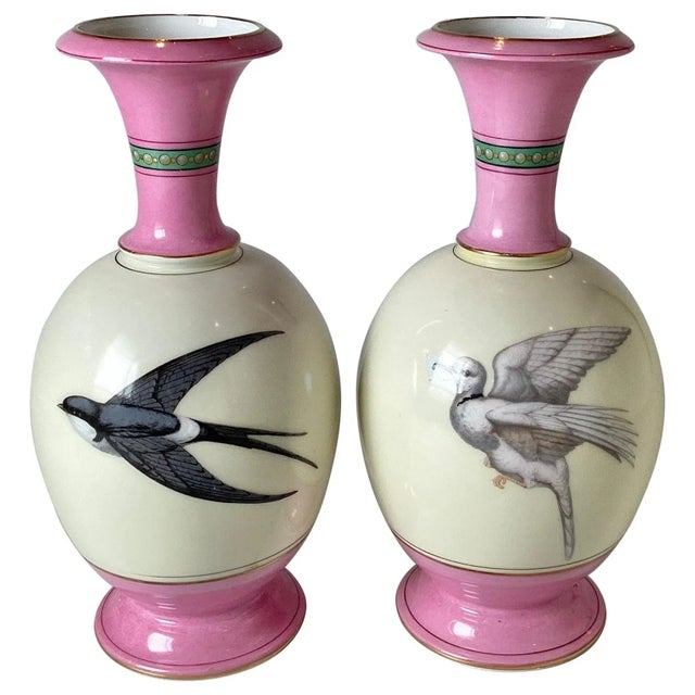 A Pair of Paris Porcelain Bird Vases Circa 1880 For Sale - Image 12 of 12