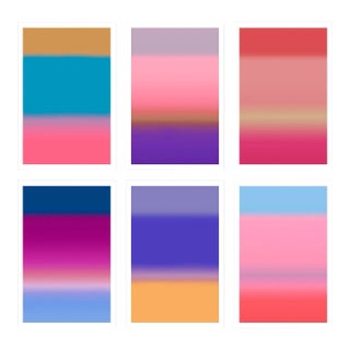 Colour Block Art Prints 6 Pc Multiple Pink & Blue Set of 6 "48x48" by Angela Cameron For Sale
