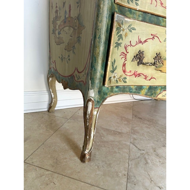 19th Century Italian Chinoiserie Two Drawer Commode For Sale - Image 4 of 12