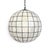 Stunning contemporary globe lantern made from delicate capiz shell square pattern bonded together with pewter finish...