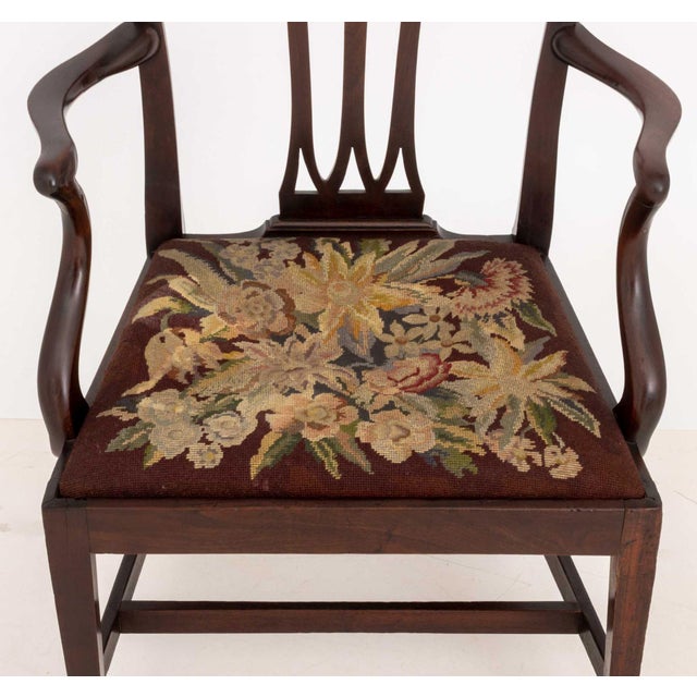 Early 20th Century George III Style Mahogany Arm Chair For Sale - Image 5 of 7