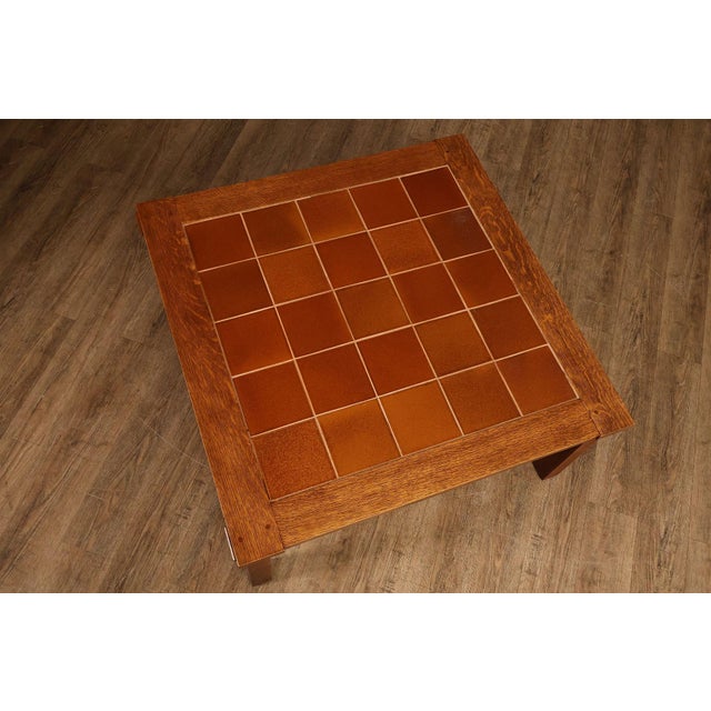 Mission Stickley Mission Collection Oak Tile Top Coffee Table For Sale - Image 3 of 18