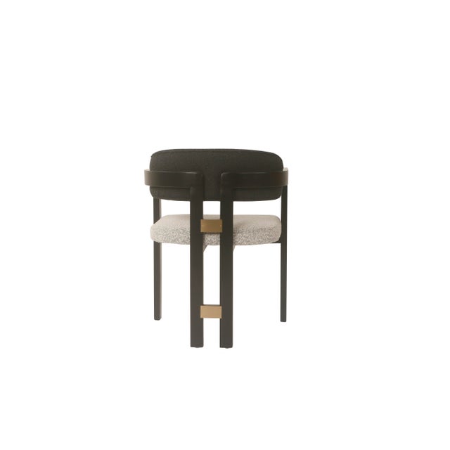2020s Conan Wood Dining Armchair Chair in Black and White For Sale - Image 5 of 12