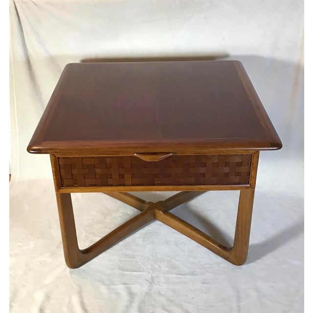 1960s Lane Altavista MidCentury Modern Basket Weave Side Table Chairish