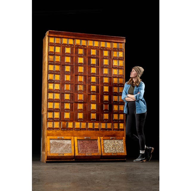 Massive Antique Maple Dry Goods Cabinet For Sale - Image 4 of 18