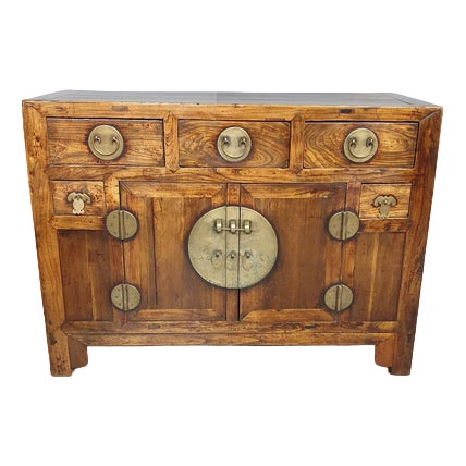 19th Century Chinese Elm Sideboard For Sale