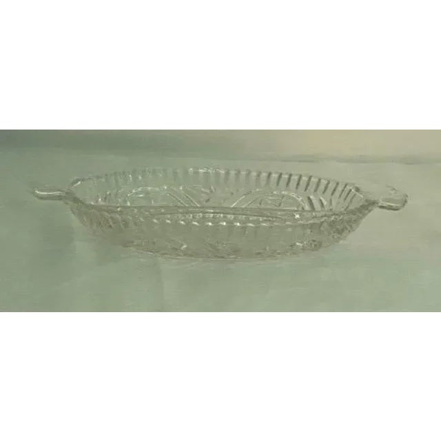 What a lovely vintage pressed glass relish dish made between 1940 and 1950 by Anchor Hocking in their Rainbows and Stars...