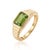 Contemporary Natural Peridot Gemstone Signet Ring | Dainty Ribbed Texture Ring | Modern Unisex Stackable Ring Us 7 For Sale - Image 3 of 3