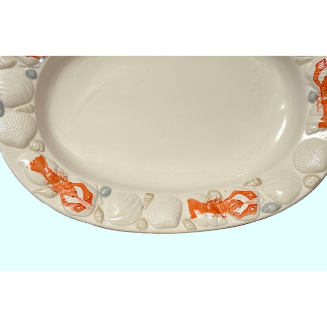 Late 20th Century Italian Ceramic Lobster & Seashell Platter For Sale - Image 5 of 6