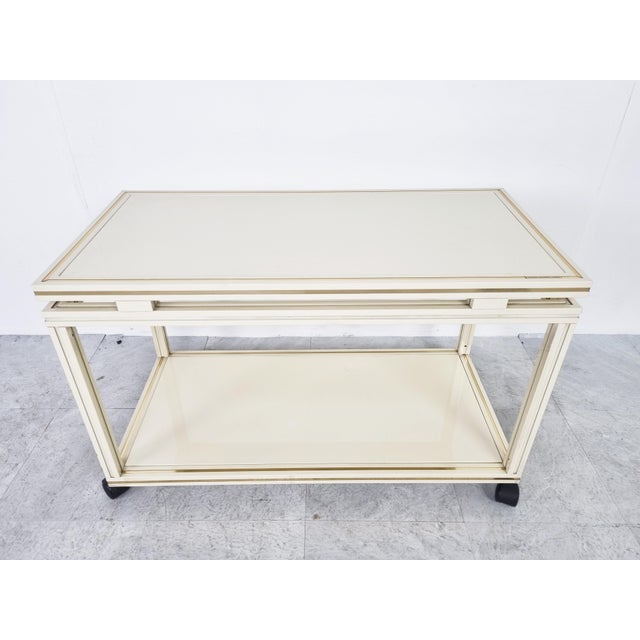 Hollywood Regency Vintage Trolley by Pierre Vandel, 1980s For Sale - Image 3 of 10