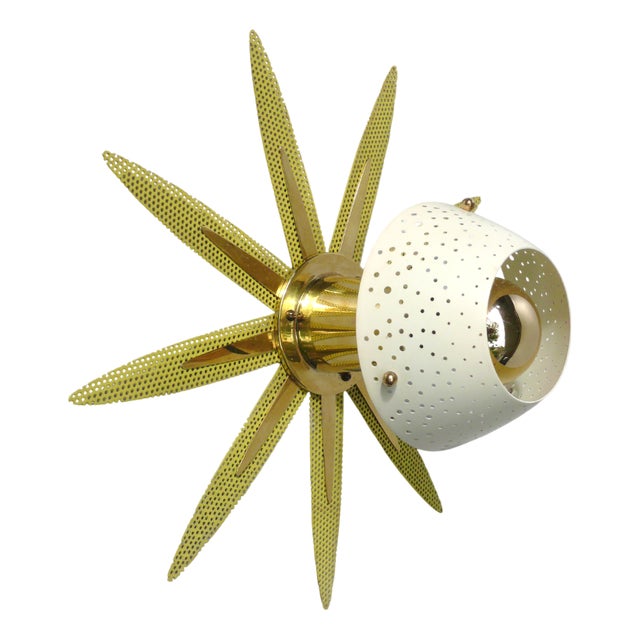 Sunburst Ceiling or Wall Light by Ernest Igl for Hillebrand, 1950s For Sale