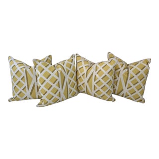 Set of 4 22” Pierre Frey Indoor/Outdoor Pillows For Sale