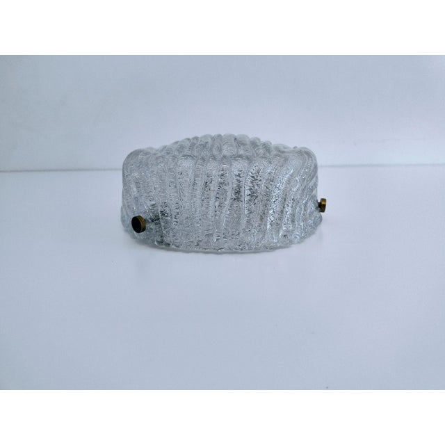 Mid-Century Ice Glass Flush Mount or Wall Light, Germany, 1960s For Sale - Image 11 of 18