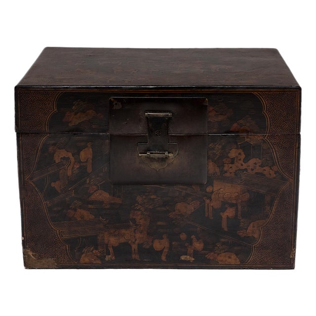 Chinese Palace Courtyard Trunk, C. 1900 For Sale