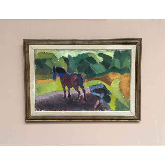 Harald Fredriksson, Häst II, 1950s, Oil Painting on Canvas, Framed For Sale - Image 15 of 18