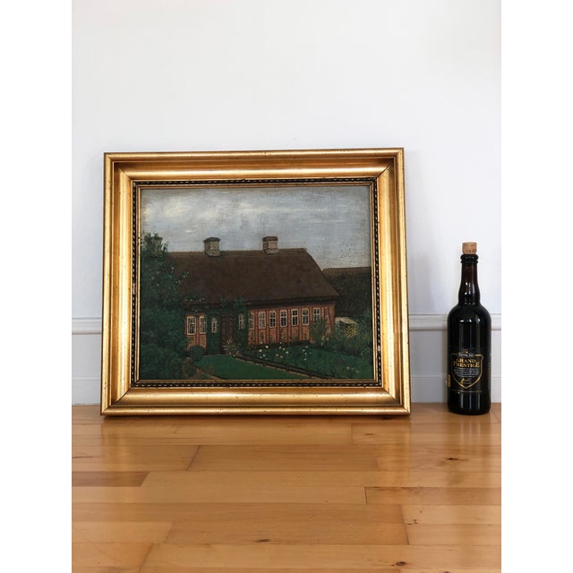 Vintage Original Cottage Oil Painting: Framed Nature Garden Art For Sale - Image 11 of 13