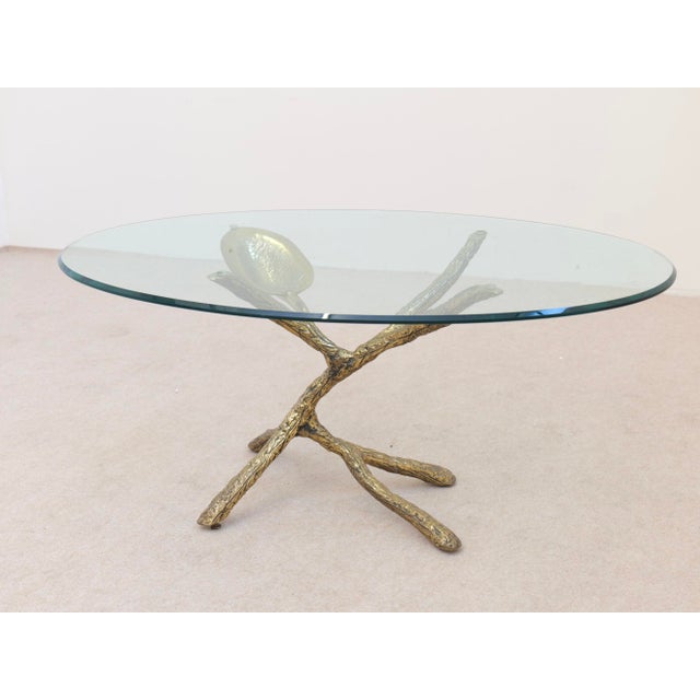 Brass Leaf Table by Jacques Duval Brasseuer, 1970s For Sale - Image 8 of 9