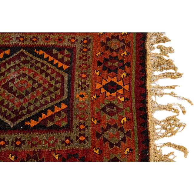1960s Vintage Turkish Kilim Multicolor Handmade Tribal Wool Rug For Sale In New York - Image 6 of 8