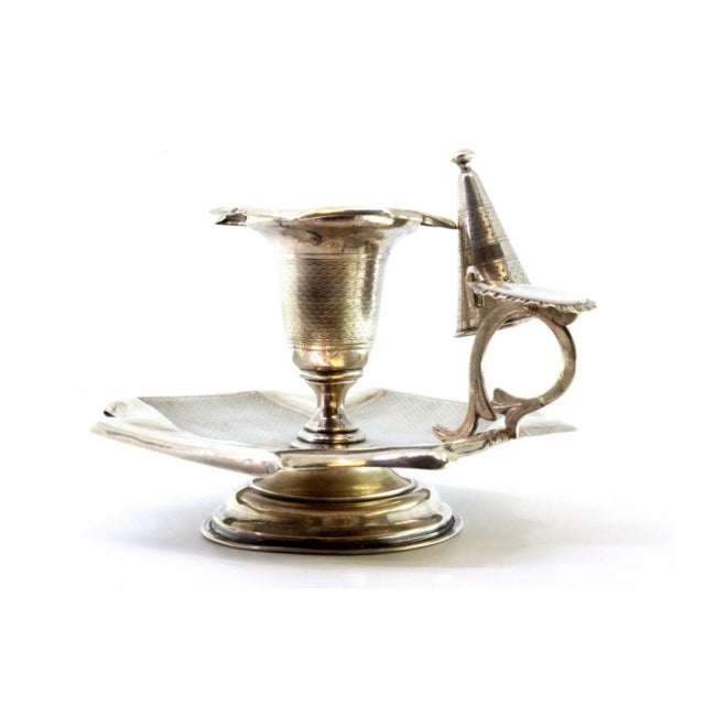 Silver Guilloche Silver Paddle with Monogram Card and Flame Arrestor For Sale - Image 8 of 10