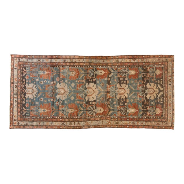 1920s Antique Persian Mehreban Palmette Wool Rug Runner For Sale