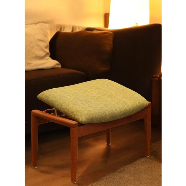 Brown Teak Stool with Adjustable Seat., 1960s For Sale - Image 8 of 11