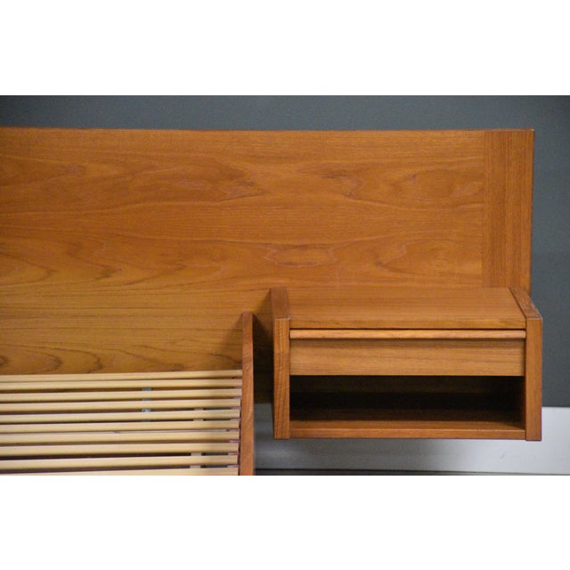 Wood Mid 20th Century Danish Modern Teak Queen Platform Bed For Sale - Image 7 of 12