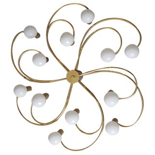 Space Age Swirl Ceiling Lamp in Brass from Cosack For Sale