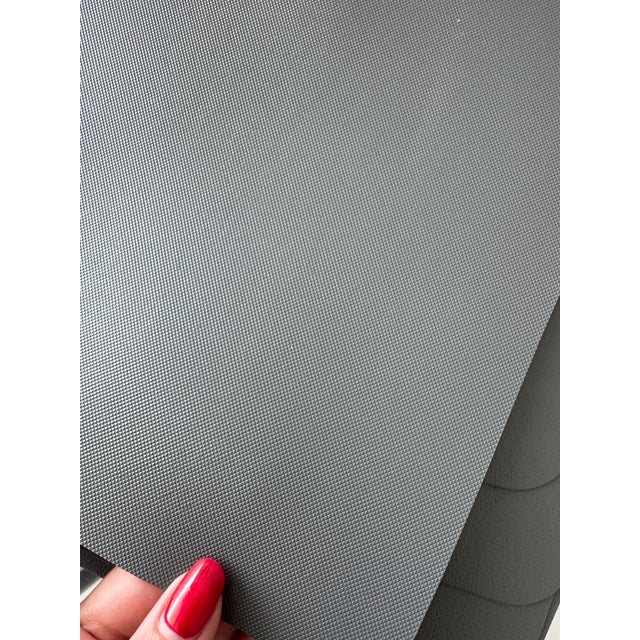 Textile Modern Gray Faux Leather Placemats – Minimalist Table Setting - Set of 6 For Sale - Image 7 of 8